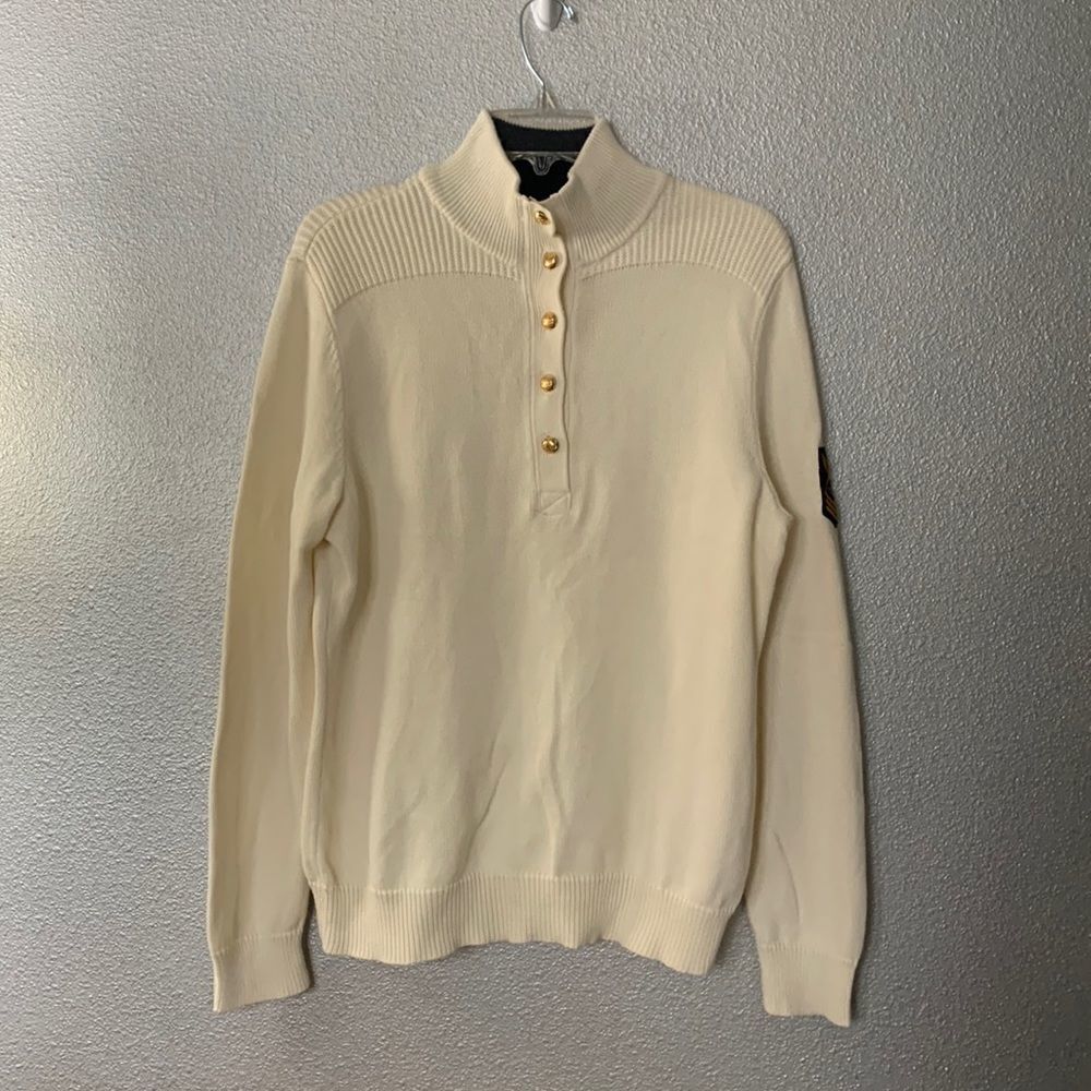 LRL Lauren Jeans Co Ralph Lauren quarter button pullover mock neck Sweater XL